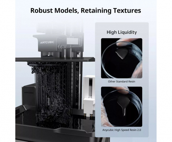 Фото 5 - Фотополимерная смола Anycubic High Speed ​​Resin 2.0 Серый