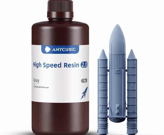 Фото 10 - Фотополимерная смола Anycubic High Speed ​​Resin 2.0 Серый
