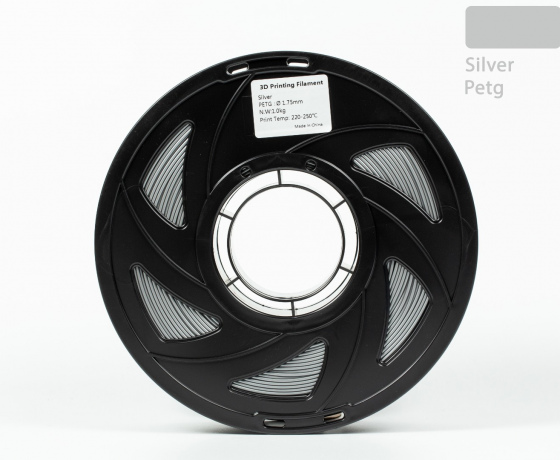 Фото 3 - PETG філамент (пластик) для 3D принтера Срібний 1кг, 1.75мм, 330м