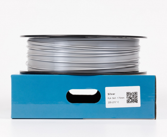 Фото 2 - Срібний Пла Пластик Шовковий \ PLA SILK silver 1кг | 1.75мм | 330м