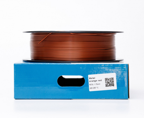 Фото 5 - Помаранчевий-Червоний Металік PETG пластик | PETG Filament Metal orange 1кг | 1.75мм | 330м