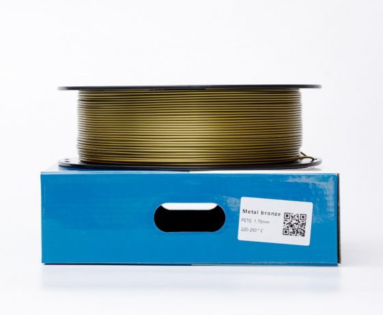 Фото 5 - Бронзовый Металлик PETG пластик для 3D принтера PETG Filament Metal bronze 1кг | 1.75мм | 330м